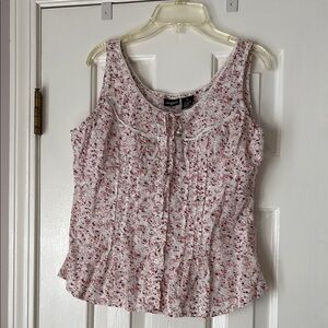 Vintage floral peasant tank